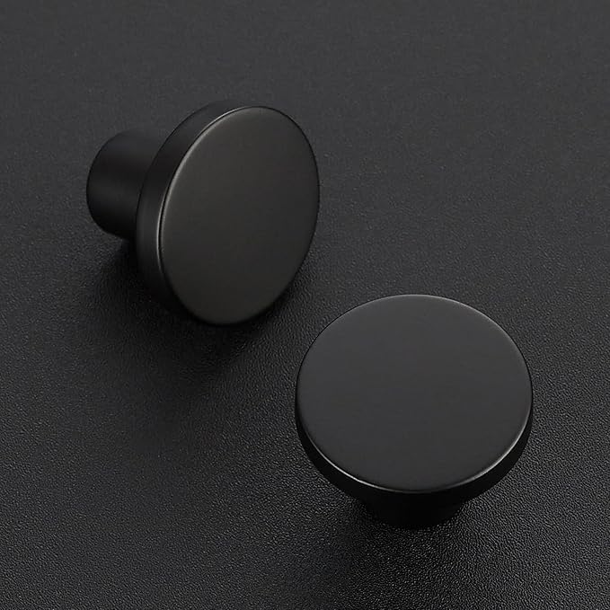 Ravinte 1 Pack Cabinet Knobs Black Kitchen Cabinet Knobs Round Dresser Drawer Pulls Closet Door Pulls 1-1/5 Inch