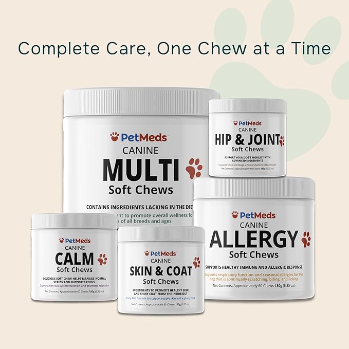 PetMeds Hip & Joint Supplement for Dogs - Vitamins, Glucosamine, MSM, Chondroitin, Collagen for Joint Mobility & Flexibility - Senior Dog Arthritis Support - Beef & Sweet Potato Flavor - 60 Soft Chews-Mewly Pet