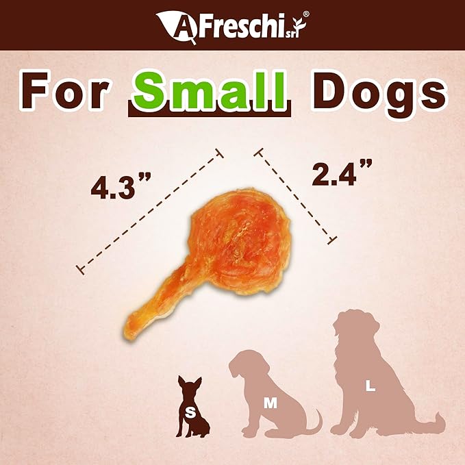 Afreschi Natural Turkey Tendon Lollipop Pack of 4, Dog Treat for Signature Series, All Natural Human Grade Puppy Chew, USA-Sourced Turkey Tendon, Rawhide Alternative-Mewly Pet