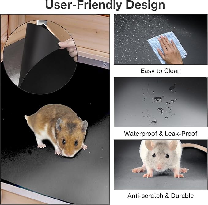 Guinea Pig Cage with Wooden Stand - Hamster Cage, Small Animal Cage Anti Chew Ramp, Hideout, Platform, Pull Out Tray (Wood, L)-Mewly Pet