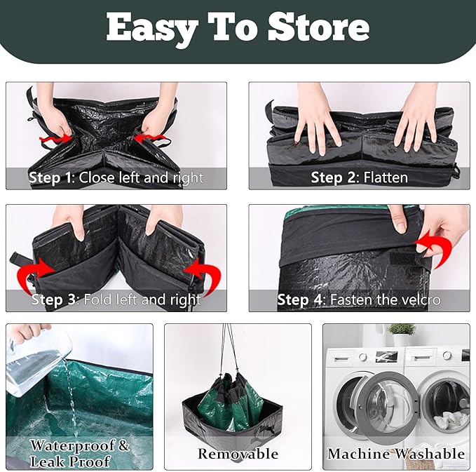 Travel Litter Box for Cats, Foldable Portable Litter Box, Leak Proof Cat Travel Carrier with Kitty Litter Scoop Bowl, Collapsible Waterproof Odor Free Easy Carrier for Car Outdoor-Mewly Pet