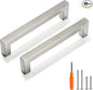 Cabinet Pulls Brushed Nickel Cabinet Handles Square Drawer Pulls, 40 Pack 5 Inch Stainless Steel Kitchen Door Cupboard Cabinet Handles, Cabinet Hardware Drawer Handles, 128mm Hole Centers