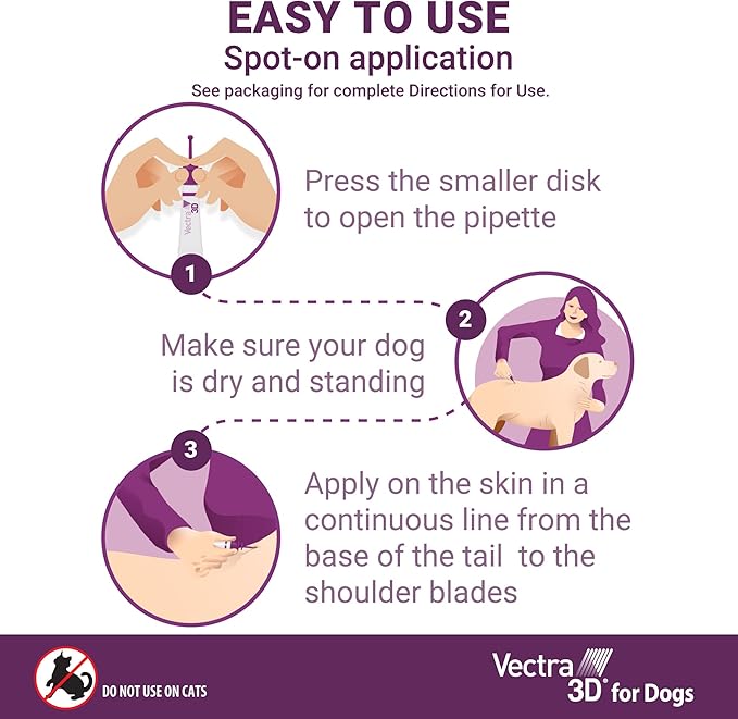 Vectra 3D for Dogs Flea, Tick & Mosquito Treatment & Prevention for Large Dogs (56 to 95 lbs) , 3 month supply-Mewly Pet