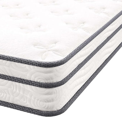 Modway MOD-7096-WHI Jenna 6" Innerspring Pillow Top King Mattress, White