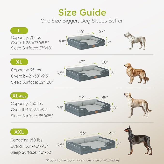 XXL Dog Bed for Extra Large Dogs, Giant Orthopedic Dog Beds with Cooling Gel Memory Foam, Waterproof Pet Bed with Removable Washable Cover, 53" Pet Sofa Bed Velvet with Bone Toy, Dark Gray-Mewly Pet
