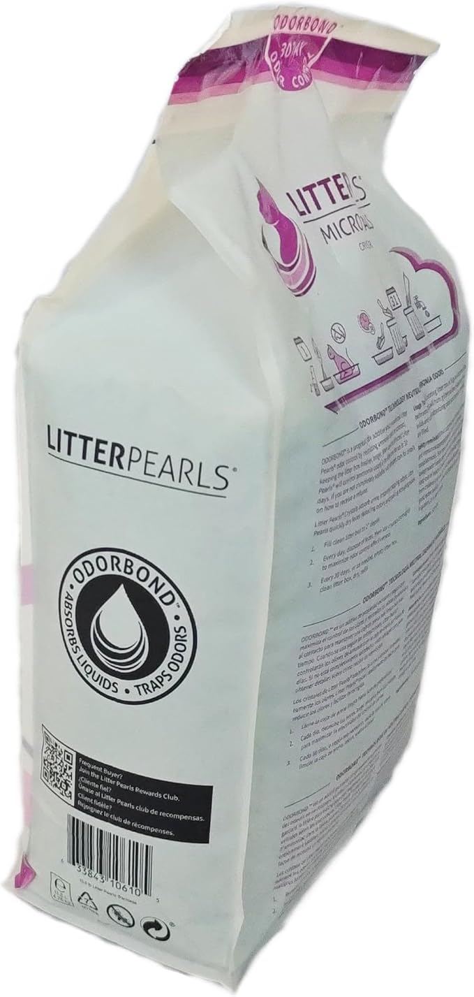 Litter Pearls Micro Crystals Unscented Non-Clumping Crystal Cat Litter with Odorbond, 10.5 Pounds-Mewly Pet