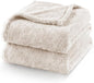Exclusivo Mezcla Plush Fuzzy Fleece Bed Blanket Queen Size, Super Soft, Fluffy and Warm Blankets Suitable for All Seasons (Beige, 90x90 Inches)