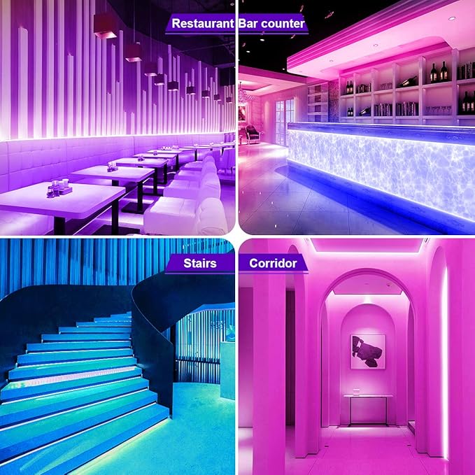dalattin Waterproof Led Lights Outdoor Led Strip Lights 32.8ft RGB 300 LEDs Color Changing Led Rope Lights with 44 Keys IR Remote, 2 Rolls of 16.4ft