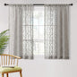 MYSKY HOME Grey Sheer Short Curtains with Pom Pom for Small Windows Bedroom Nursery Kids Girls Room Curtains Cafe Kitchen Light Filtering Boho Drapes, Rod Pocket,38 x 45 Inches, 2 Panels