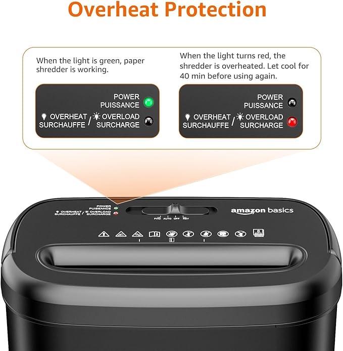 Amazon Basics 8-Sheet Cross Cut Paper Shredder and Credit Card Shredder - Black-Mewly Pet