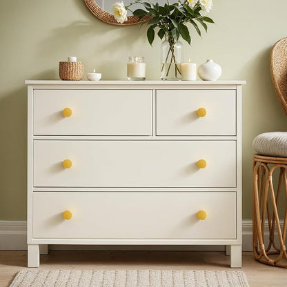 Ravinte 10 Pack Cabinet Knobs Earthy Yellow Kitchen Cabinet Knobs Round Dresser Drawer Pulls Closet Door Pulls 1-1/5 Inch