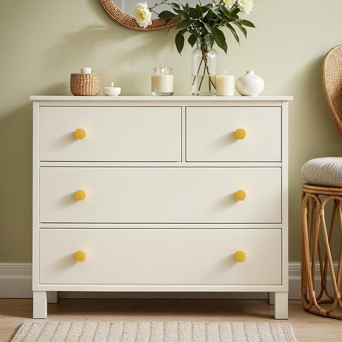 Ravinte 20 Pack Cabinet Knobs Earthy Yellow Kitchen Cabinet Knobs Round Dresser Drawer Pulls Closet Door Pulls 1-1/5 Inch
