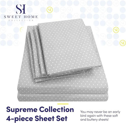 Sweet Home Collection 4 Piece 1500 Thread Count Brushed Microfiber Deep Pocket Sheet Set - 2 Extra Pillow Cases, Great Value