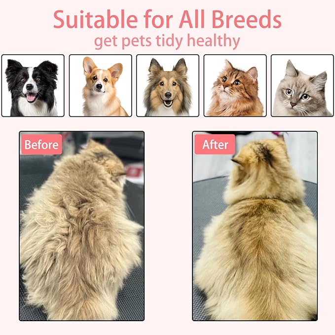 Cat Steam Brush For Shedding, Steamy Dog Grooming Brush With 2-Speed Spray, Blue Light And Release Button, Rechargeable Water Pet Hair Brushes Wet Self Cleaning Spa Comb-Mewly Pet