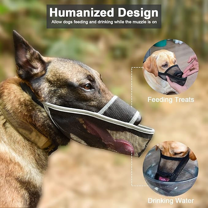 Crazy Felix Nylon Dog Muzzle for Small Medium Large Dogs Dachshund Beagle Poodle Labrador, Air Mesh Breathable and Drinkable Pet Mouth Guard for Anti-Biting Chewing Scavenging (XS, Reflective Trim)-Mewly Pet