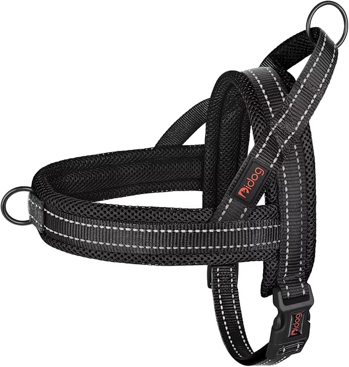 Didog No Pull Dog Harness with Soft Mesh Padded,Reflective & Quick Fit Light Weight Dog Strap Vest Harness,Easy for Walking Training (S:Chest 18-22", Mesh-Black)-Mewly Pet
