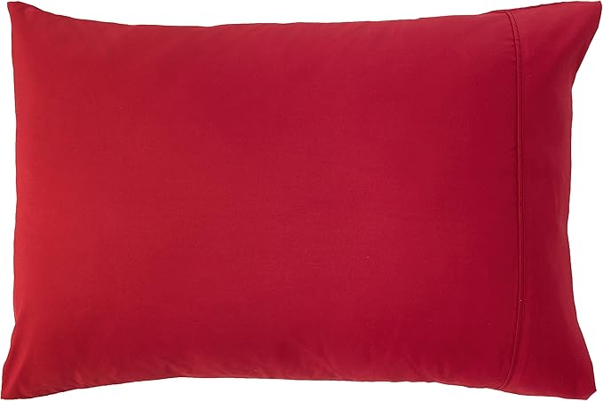 Sweet Home Collection 5 Piece Comforter Set Bag Solid Color All Season Soft Down Alternative Blanket & Luxurious Microfiber Bed Sheets, Red, Twin