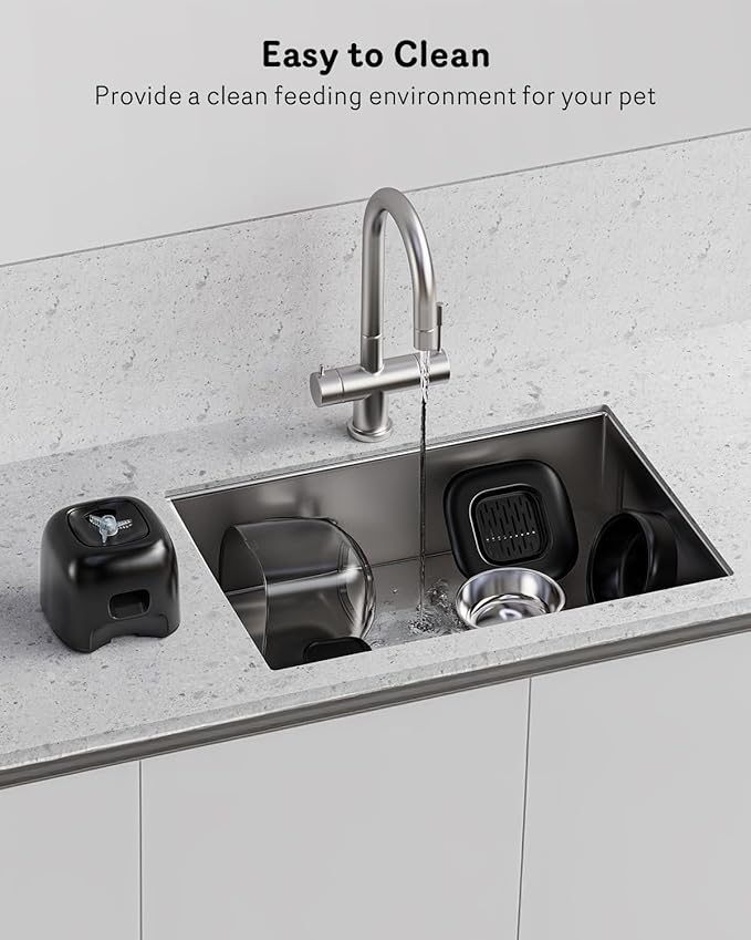 Automatic Cat Feeder, Cat Food Dispenser Battery-Operated with 180-Day Battery Life, Timed Pet Feeder for Cats and Dogs, Desiccant Bag, Programmable Portion Control, 4 Daily Meals, 10s Voice Recorder-Mewly Pet