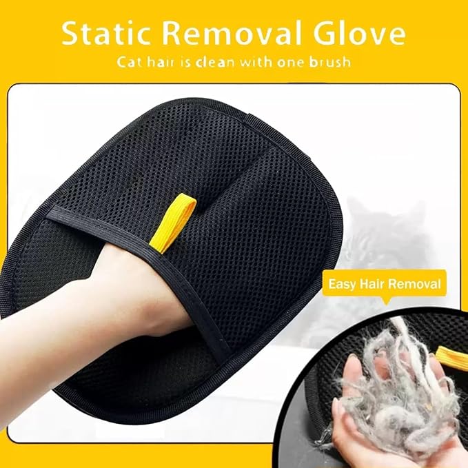 2Pcs Pet Hair Removal Gloves，Efficient Pet Grooming Gloves,Reusable Pet Hair Glove，Reusable Double Sided for Couch, Furniture,Carpet-Mewly Pet