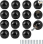 FoDau770 15pcs Black Wood Knobs, Round Ball Cabinet Knobs Vintage Drawer Pulls, Natural Wooden Cabinet Hardware for Furniture Drawer Dresser Wardrobe Cupboard - 1" Diameter