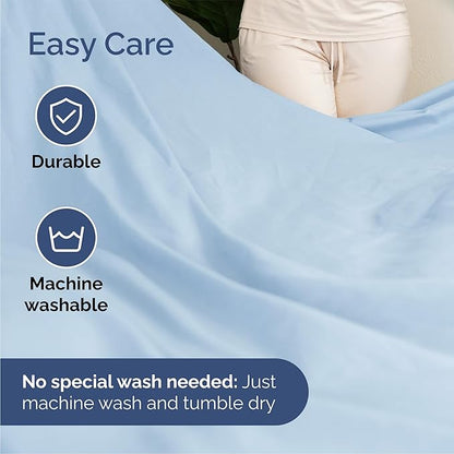 Queen 6 Piece Sheet Set - Comfy Breathable & Cooling - Ultra-Soft Hotel Luxury Bedding Set with 8-16 Inch Deep Pockets - 1 Flat & 1 Fitted Sheet & 4 Pillowcases - Wrinkle Free & Easy Care - Baby Blue
