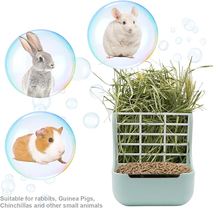 Litewoo Rabbit Hay Feeder Food Bowl Feeding Rack for Small Animal Guinea Pig Chinchilla Bunny Cage Accessories-Mewly Pet