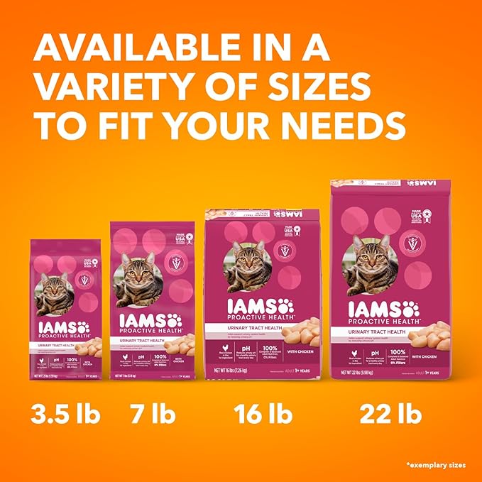 IAMS Proactive Health Adult Urinary Tract Healthy Dry Cat Food with Chicken, 16 lb. Bag-Mewly Pet