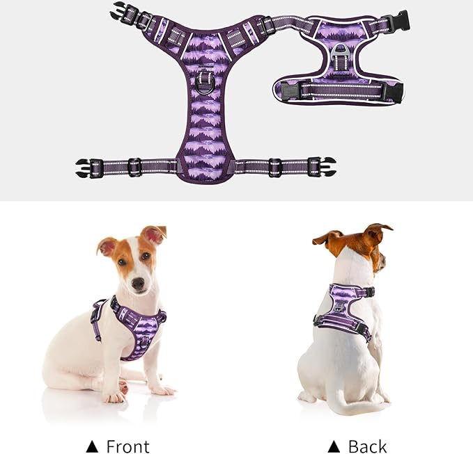 Timos Dog Harness,No-Pull Pet Harness Adjustable Soft Padded Dog Vest,Reflective No-Choke Pet Oxford Vest with Easy Control Handle for X-Small Dogs,Moon Night,XS-Mewly Pet