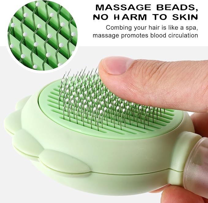 Cat Hair Brush for Shedding, 3-in-1 Pet Spray Hair Removal Comb with Visual Spray & Release Button, Waterproof Dog Grooming Brush for Furry Pet-Mewly Pet