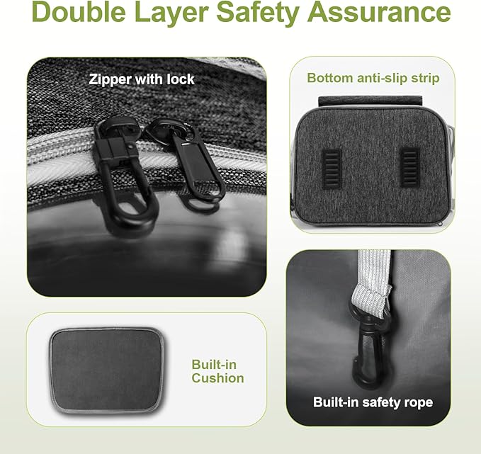 Cat Backpack Carrier, Breathable Cat Carrier Large Space Bubble Pet Backpack for Kitty Small Dog up to 12lbs, Transparent & Foldable Pet Carrier for Travel Hiking (Black-Mewly Pet