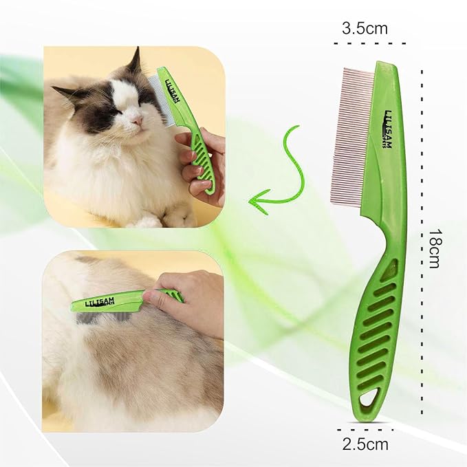 Pet Self Cleaning Slicker Brush and Grooming Comb - Gently Removes Loose Hair, Tangles, and Dirt - Skin Friendly Deshedding Grooming Tool for Hair Dogs & Cats - Pet Supplies Accessories (Green)-Mewly Pet
