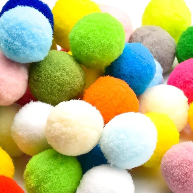 Loty Store 50PCS Cat Toys Balls 3CM,Soft Colorful Pompoms Ball Cat Chew Toy Kitten Pet Toy, Scratching Balls Toy Interactive Pet Supplies for Cats Kittens Dog-Mewly Pet