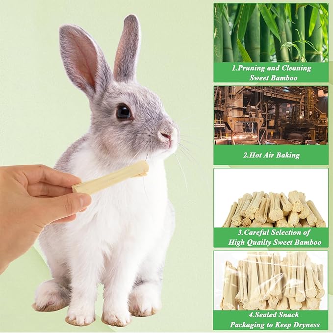 1000g/2.2lb Sweet Bamboo Sticks for Rabbits, Guinea Pig Chew Toys Bunny Toys for Rabbits Indoor, Teething Toy for Small Animals Rabbits, Hamsters, Chinchillas, Guinea Pigs-Mewly Pet