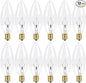 12-Pack E12 Candelabra Light Bulbs 25W, Dimmable Warm White 2500K Chandelier Light Bulbs for Indoor, B10 Clear Bulbs (Gold Base)