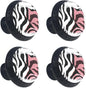 4 PCS Knobs for Dresser Drawers, Pink Zebra Skin Texture ABS Round Kitchen Cabinet Handles Pulls for Kitchen Cupboard Wardrobe Hardware Bedroom
