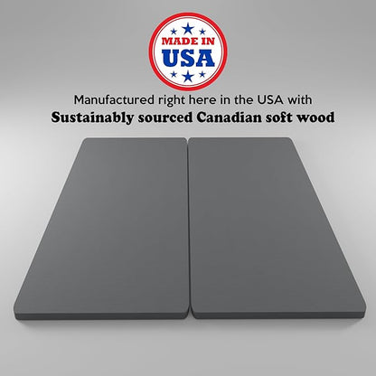 Spinal Solution, 1.5-Inch Split Bunkie Board for Mattress/Bed Support - Fully Assembled, Improved Comfort and Support, Full, Gray