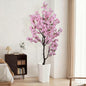 Artificial Pink Cherry Blossom Tree 7ft(83in) Tall Fake Silk Leaves Indoor Decor Handmade Lifelike Sakura Tree for Wedding Realistic Cherry Plant in Pot for Home Living Room,Office,Outdoor Decor