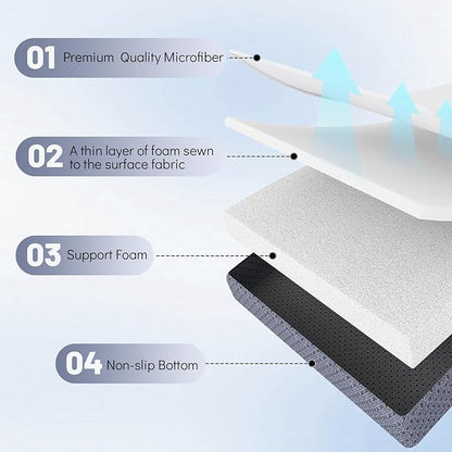 Japanese Floor Mattress Twin, Anti-Slip Japanese Futon Foldable Tatami Mat for Guests, Grey