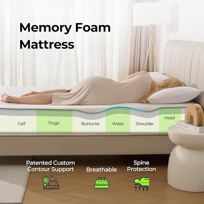 Rolanstar 8 Inch King Mattress Gel Memory for Cool Sleep & Pressure Relief, Medium Firm Feel, CertiPUR-US Certified, Mattress in a Box, White