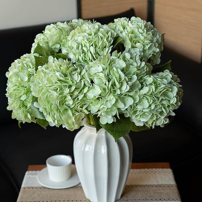 4Pcs 22 inch Lifelike Artificial Hydrangea,2 White & 2 Light Green Large Real Touch Flowers Artificial Flowers Dry Flowers Outdoor Wedding Christmas Office Family Party Living Room Table Deco
