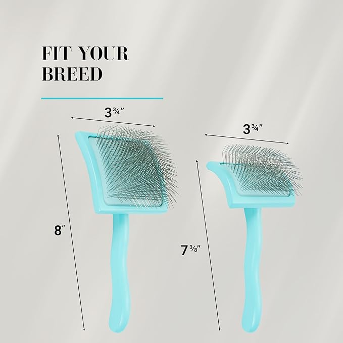 Chris Christensen Big G Dog Slicker Brush for Dogs (Goldendoodles, Labradoodles, Poodles), Groom Like a Professional, Fluff Detangle Style, Saves Time Energy, Teal, Medium-Mewly Pet