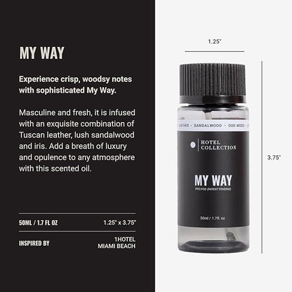 Hotel Collection Diffuser Oil-My Way Pro-Pod-Aromatherapy Essential Fragrance Oil-Sandalwood, Warm Virginia Cedar& Beautiful Iris-50ML 1.7 Fl oz
