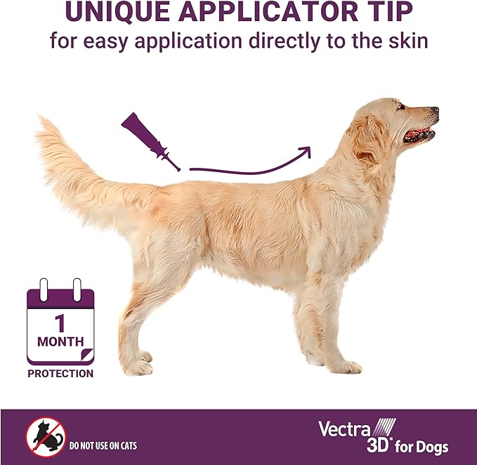 Vectra 3D for Dogs Flea, Tick & Mosquito Treatment & Prevention for Large Dogs (56 to 95 lbs) , 3 month supply-Mewly Pet
