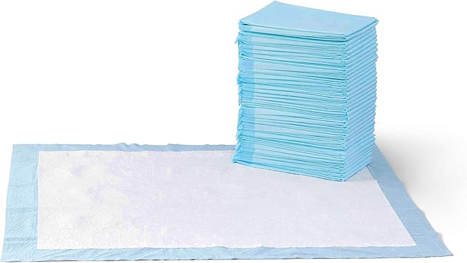 Amazon Basics Puppy Pads with Quick-Dry 5-Layer Leak-Proof Design for Potty Training, X-Large Size 28 x 34 Inch, Pack of 40, Blue & White-Mewly Pet