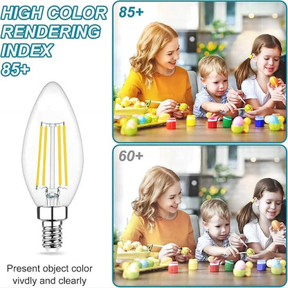 Cotanic Dimmable LED Candelabra Bulb with E12 Small Base, C35 Ceiling Fan Light Bulbs, 5000K, 4W, 60W Equivalent, 600LM, 12 Pack, Vintage Candle Lightbulb for Chandelier, Sconce, Porch Lights