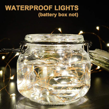 MUMUXI 32 Pack 7.2ft Fairy Lights Battery Operated, 20 LED String Lights Waterproof Copper Wire Starry Firefly LEDs for Wedding Party Jars Christmas Decorations Warm White