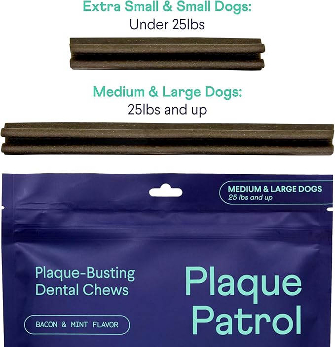 Finn Plaque Patrol Dental Chews | Triple-Action Defense Against Plaque, Tartar, and Bad Breath | for Medium/Large Dogs, 25+ lbs-Mewly Pet