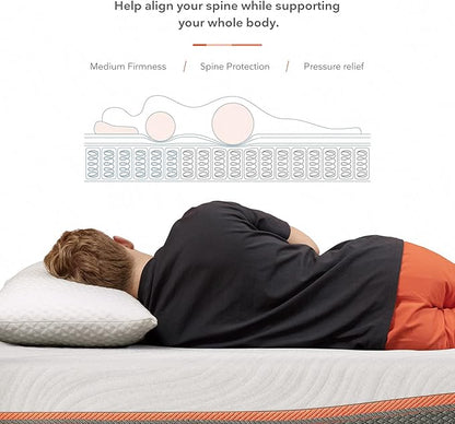 Twin Mattress, Sweetnight 8” Hybrid Mattress with Gel Memory Foam & Pocket Innerspring, Bed Mattress with Moisture Wicking Adaptive Cover, Medium Firm, Twin Size