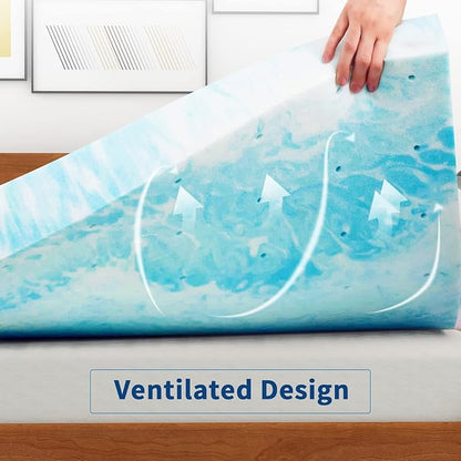 IULULU Mattress Topper, 4 Inch Gel Memory Foam Mattress Topper, Twin, CertiPUR-US Certified
