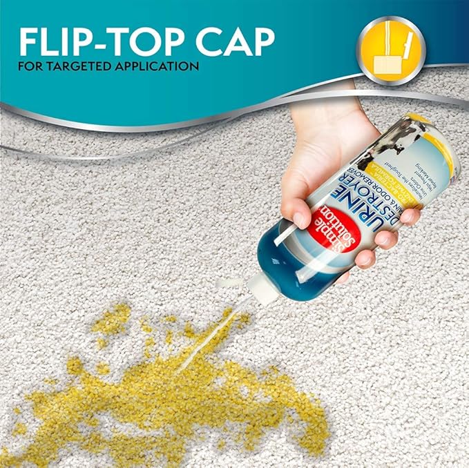 Simple Solution Urine Destroyer Enzymatic Cleaner | Pet Stain and Odor Remover with 2X Pro-bacteria Cleaning Power | 32 Ounces-Mewly Pet